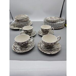 Vintage Royal Mail Staffordshire Ironstone Tea Cup & Saucer Set Of 4 England